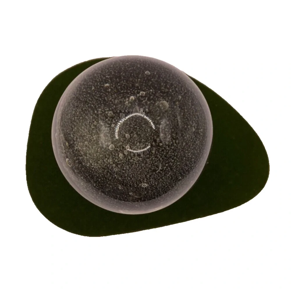 Handcrafted Murano Style Collectible Glass Detailed Jellyfish Paperweight Black